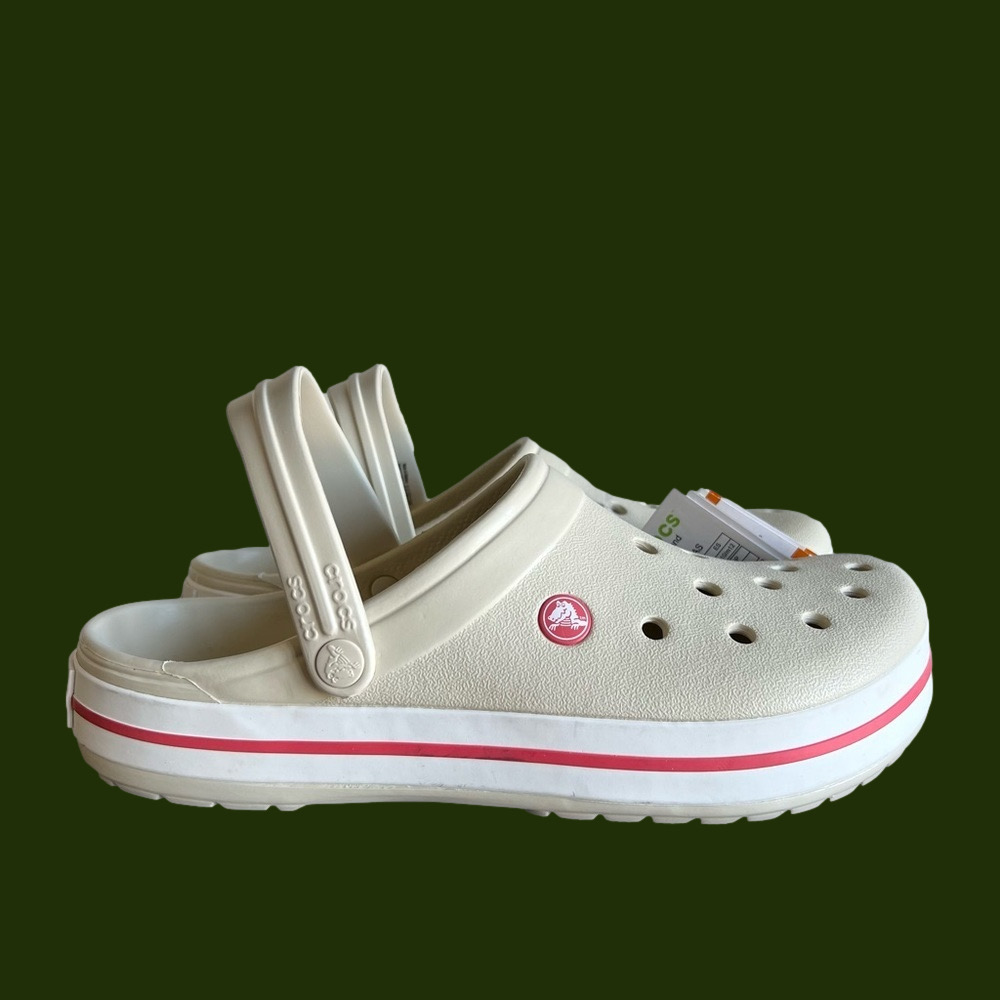 Crocs CrocBand Taupe Pink White Unisex Clog Size 10 or 12